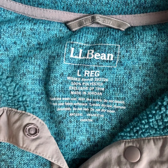 L.L. Bean Blue Quarter Zip Pullover - Picture 6 of 8